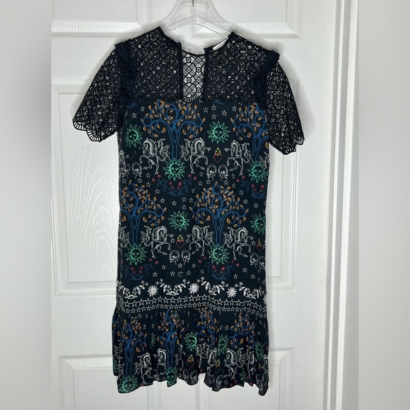 SANDRO Paris Royal Lions Gouet Embriodered Lace Mini Dress - Picture 13 of 14